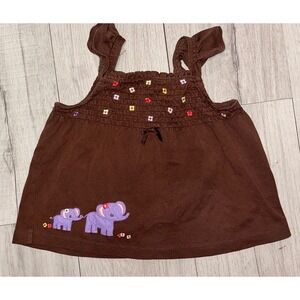 Gymboree Baby Toddler Girls Brown Elephant Top Size 4T